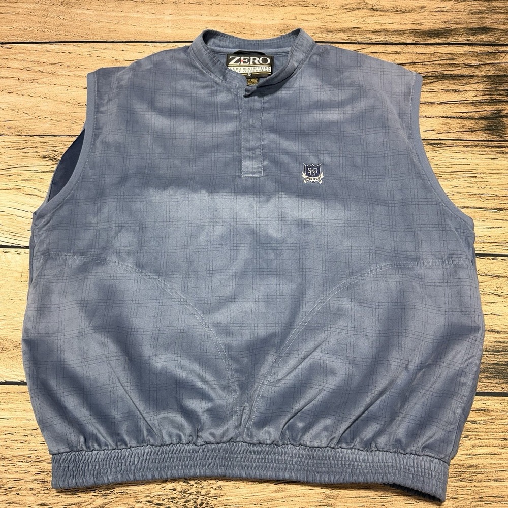 Zero Restriction Vest Mens XL Blue Squires Golf Club Sleeveless Windstopper